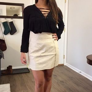 NWT Cream Zip Skirt